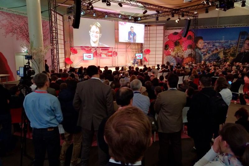 Edward Snowden per Live-Schaltung am Abend. Ein Highlight. (Robert Horn)