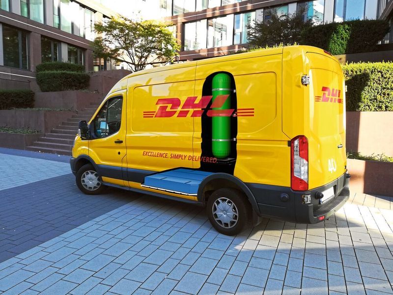 Der von DHL und „StreetScooter“ entwickelte neue Elektrotransporter mit Wasserstofftechnologie wird ab 2020 an DHL Express ausgeliefert. (DPDHL)