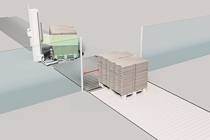 Beispiel 1: eine zu geringe Materialbreite an der Ein-/Ausschleusestelle. (Bild: Leuze electronic GmbH + Co. KG)