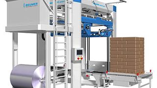 Die Verpackungsanlage Stretch Hood I ist niedriger im Verbrauch und benötigt eine geringere Aufstellfläche. Bild: Beumer (Archiv: Vogel Business Media)