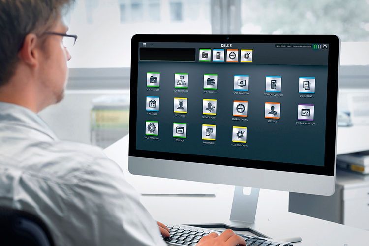 Die Bedienoberfläche „Celos“ bedient sich laut Hersteller wie ein Smartphone und vernetzt alle Maschinen mit der Betriebsorganisation. Mittels Apps lassen sich so Auftrags-, Prozess- und Maschinendaten durchgängig verwalten. (Foto: DMG Mori)