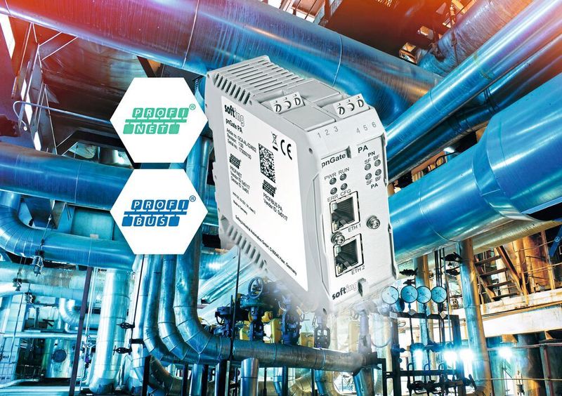The gateway acts as an interface between the host layer and field devices, and handles Profinet device and Profibus PA master tasks. (Softing)