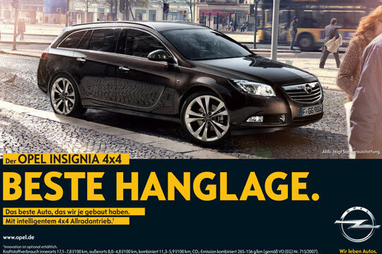 Insignia-Kleinkampagne von Scholz & Friends für einen Opel-Partner in Wiesbaden. (Scholz & Friends)