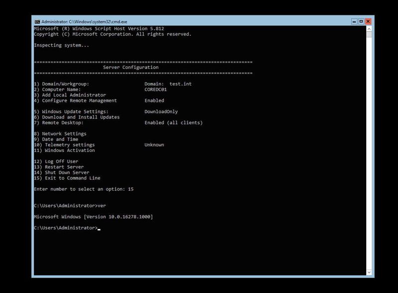 Windows Server 2016 Insider Previews werden normalerweise als Core-Server zur Verfügung gestellt und mit RSAT verwaltet. (Joos / Microsoft)