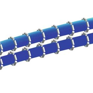 Beispielhafte Simulation eines Schlauchgurtförderers mit Visualisierung der lokalen Gurtspannungen(Bild:  Uni Leoben)