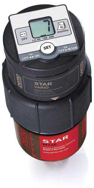 Das innovative Schmiersystem mit einem anwenderfreundlichen Bedien-Display. (Bild: perma-tec)