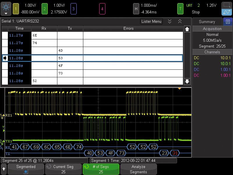 Bild 6: Durch den segmentierten Speicher können wesentlich mehr zutreffende Fehlerbedingungen aufgenommen und damit analysiert werden. Hier sind es insgesamt 25 Fehlersequenzen (grün hinterlegtes Feld), die sich einzeln auf dem Bildschirm darstellen lassen. (dataTec)