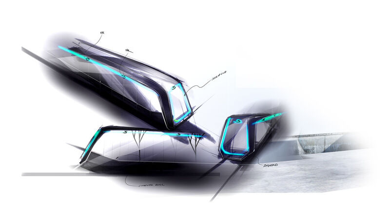 BMW Group DesignworksUSA: Erste Designskizze für die Metro Inspiro von Siemens. (Bild: BMW Group DesignworksUSA)