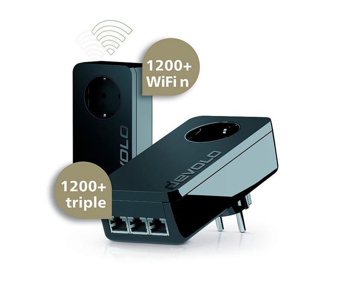 Weitere Devolo-Neuheiten auf der Cebit sind der WLAN Access Point dLAN pro 1200+ WiFi n und der Powerline-Adapter dLAN pro 1200+ triple. (Devolo)
