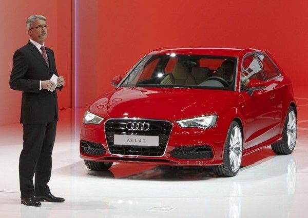Audi-Chef Rupert Stadler bei der Vorstellung des neuen A3: Versionen mit Hybrid-, und alternativen Antrieben wie Erdgas- und e-gas-Antrieb werden bereits entwickelt (Bild: Audi)