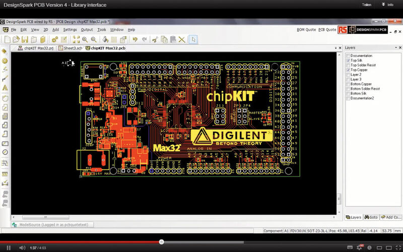 DesignSpark PCB 4.0, Library Interface (Bild: RS Conponents)