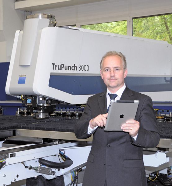 Bild 2: Einige Funktionen der Software Trutops Fab können auch über das I-Pad genutzt werden – sofern ein Zugang zum Internet verfügbar ist. (Bild: Trumpf)