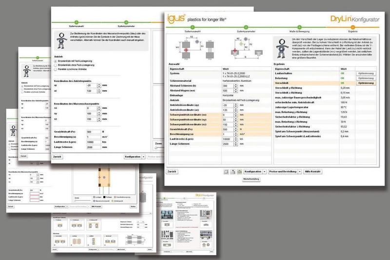 Zahlreiche neue Internet-Werkzeuge, um Prozesskosten zu senken. Zum Beispiel (Bild) eine neue, schnelle Konfiguration inklusive 3D-CAD für wartungsfreie „DryLin“-Lineargleitlager. (Archiv: Vogel Business Media)