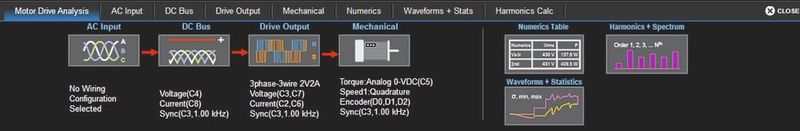 Abb. 2: Registerkarte «Motor Drive Analyzer Setup Summary» mit den Messorten und den für jeden Ort verwendeten Eingängen. (Bilder: Teledyne)