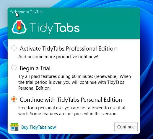 Anpassen von TidyTabs nach der Installation. (Joos)