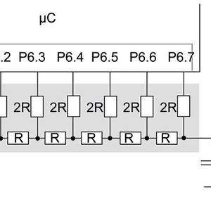 Bild 3: Hybrid-DAC basierend auf einem R2R-Netzwerk und einer PWM.(Bild:  Hochschule Mannheim)