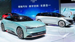 Die Auto Shanghai 2021: kein Schauspiel neuer Fahrzeuge – eher eine Show der Trends der Branche. Im Bild: Fahrzeuge des Herstellers Hengchi. (Bild: IMAG)