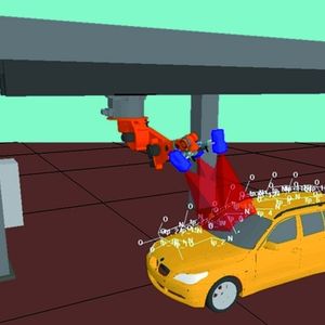 Bild 2: Simulation der erreichbaren Messpunkte an der Pkw-Karosserie.