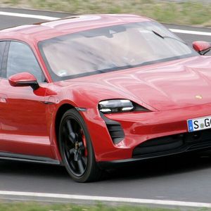 Porsche bringt den Taycan GTS Sport Turismo als E-Kombi.(Bild:  Axel F. Busse)