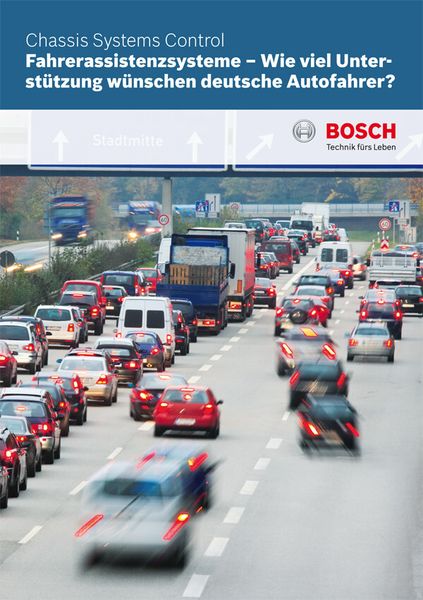 Die Broschüre „Fahrerassistenzsysteme – Wie viel Unterstützung wünschen deutsche Autofahrer?“ gibt auf 20 Seiten detaillierte Informationen zu der Umfrage und ist verfügbar unter http://www.bosch-presse.de/presseforum/download/de/7966ks-d_Anlage_Befragung_Fahrerassistenz.pdf (Bosch)