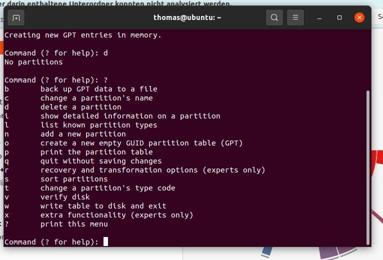 GPT-Partitionen in Ubuntu erstellen. (Joos (Screenshot))