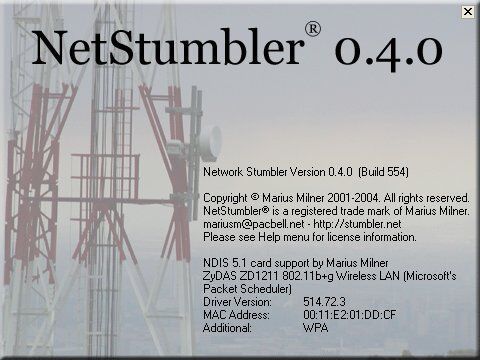 Die aktuelle Version 0.4.0 von NetStumbler stammt aus dem Jahr 2004. (Archiv: Vogel Business Media)