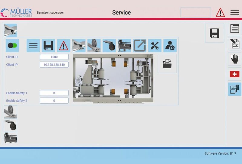 Der Servicemodus des User-Interfaces bietet eine komfortable Übersicht der Anlage und rasche Hilfe im Störungsfall.  (Bild: Sigmatek)