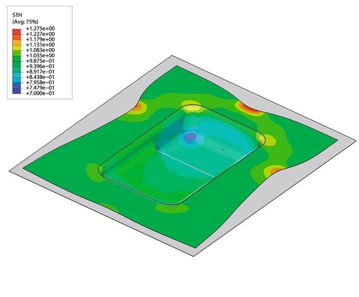 Bild 2: Simulation der Blechumformung. (Archiv: Vogel Business Media)