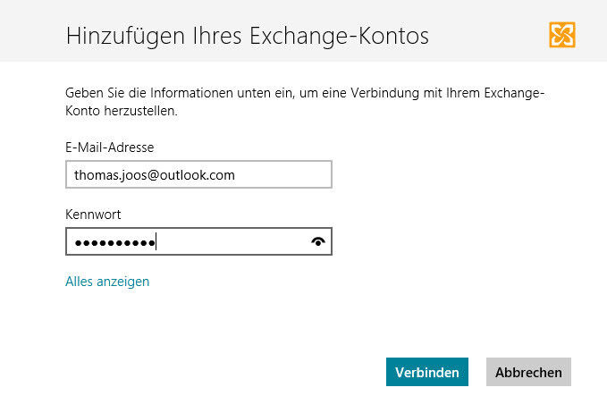 Im E-Mail-Programm von Windows 8 können Anwender Outlook.com-Adresse auch als Exchange-Konto mit Exchange ActiveSync-Verbindung einrichten. Natürlich lassen sich auch die meisten anderen E-Mail-Programme und Smartphones problemlos anbinden. (Archiv: Vogel Business Media)