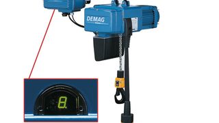 Demag Fahrantrieb E22-C im Einsatz mit einem Kettenzug DC-Pro am Leichtkransystem KBK (Bild: Demag)