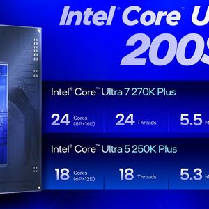 Die beiden Arrow-Lake-Refresh-Prozessoren verfügen jeweils über vier zusätzliche E-Cores im Vergleich zu Core Ultra 7 265K und Ultra 5 245K. Der Ultra 5 250K wird auch als etwas günstigere KF-Varianten mit deaktivierter Grafikeinheit auf den Markt kommen. (Bild: Intel Corporation)