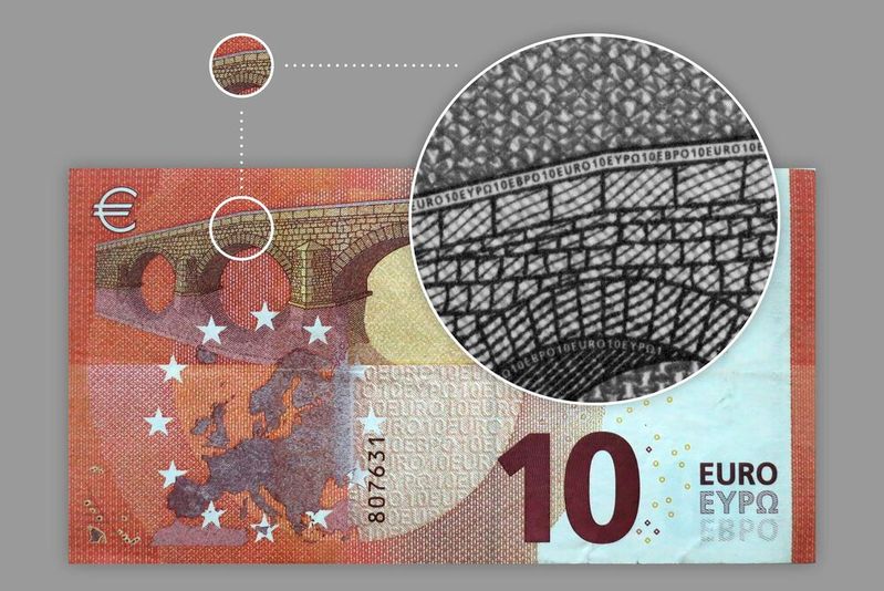 Auf Basis der Bildaufnahme mit der AIT „Xposure:1M-Technologie“ kann beispielsweise Mikroschrift auf Banknoten selbst bei hohen Aufnahmegeschwindigkeiten noch präzise erkannt werden.(Bild:  AIT Austrian Institute of Technology)