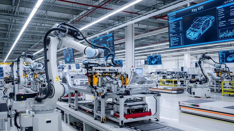 In verketteten Anlagen oder modularen Maschinen müssen Sicherheitsfunktionen systemübergreifend gedacht werden.(Bild:  Frederic - stock.adobe.com_KI-generiert)