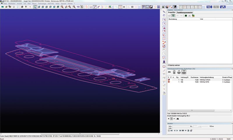 3D-Fräsen am Bildschirm. (Bild: Asco Data)