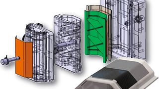 Der Mehrkomponenten-Spritzgießdemonstrator mit textiler Verstärkung entstand innerhalb einer geschlossenen, mehrstufigen Verarbeitungsfolge.  (Bild: TU Chemnitz)