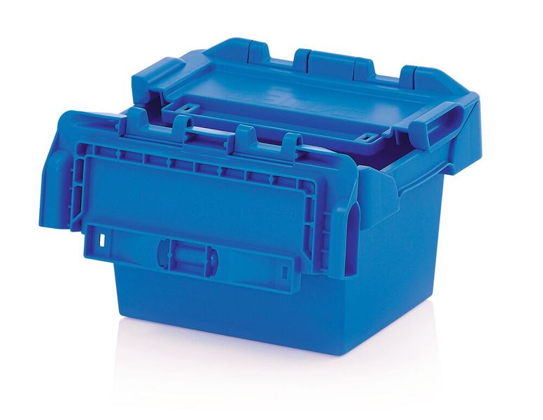 Die Mehrwegbehälter von Auer Packaging lassen sich im Leerzustand platzsparend ineinanderstapeln und reduzieren so ihr Volumen um bis zu 75 Prozent. (Bild: Auer Packaging)