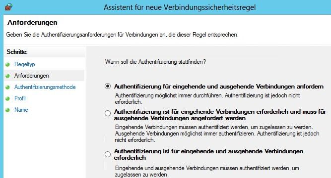 Um die Kommunikation zwischen Servern zu schützen, unterstützt Windows Server 2012 R2 die Verbindungssicherheitsregeln. Diese werden über die erweiterte Verwaltung der Windows-Firewall (wf.msc) erstellt und gepflegt. (Bild: Thomas Joos)
