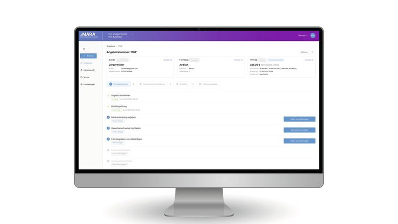 Meinauto.de bietet Händlern künftig ein Point-of-Sale-Tool an. Die Software pilotiert das Unternehmen bereits bei 100 Betrieben.(Bild:  Meinauto.de, © kasheev - adobe.stock.com; [M] VCG)