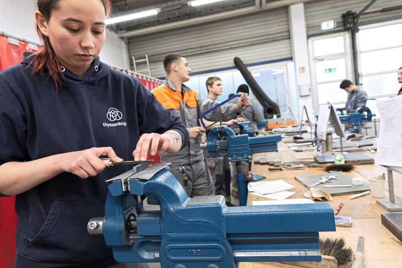 Die Auszubildenden machen sich zunächst intensiv mit den verschiedenen Metallen und deren Werkstoffeigenschaften vertraut.(Bild:  Knuth Werkzeugmaschinen)