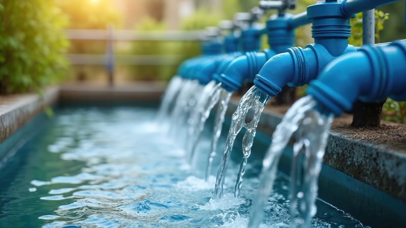 Sauberes Trinkwasser erfordert in Trinkwasserspeichern Technik im Hygienic Design.(Bild:  © Viktor – stock.adobe.com, KI-generiert)