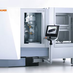 Bis zu 550 Werkstücke aus Vollhartmetall passen in das Palettenmagazin der Vollmer-Schleifmaschine Vgrind 160 – andere Werkstückautomatisierungen sind anbindbar.
