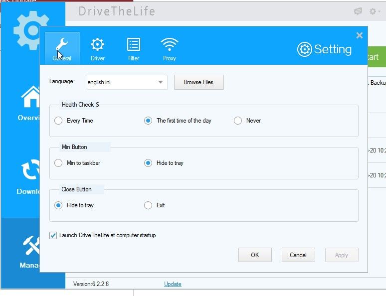 Abbildung 11: Über das Kontextmenü des DriveTheLife-Icons rufen Administratoren die Einstellungen von DriveTheLife auf. Hier lassen sich Anpassungen zur Verwendung vornehmen. Wie bei SlimDrivers sind diese Einstellungen nur optional. (Bild: Joos)
