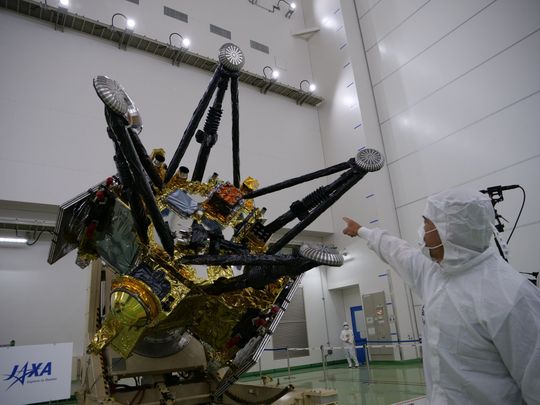 The exploration and landing module of the spacecraft with the Idefix® rover and return module. At the end of the MMX mission, this module will bring samples from the Martian moon Phobos back to Earth.(Source:  DLR)