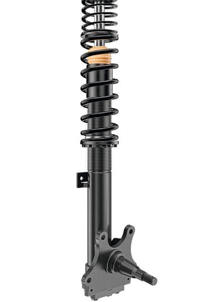 Techischer Hintergrund: Bei diesem BMW ist der Achsschenkel untrennbar mit dem Federbein verbunden. (Bild: KW)