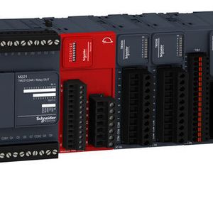 Modular individuelle Steuerungskonfigurationen gestalten: Rechts können über den TM3-I/O-Bus I/O- und Safety-Module angesetzt werden (Modicon M221, M241, M251), auf der linken Seite integriert der Kommunikationsbus Module mit weiteren Schnittstellen in die Steuerung (nur Modicon M241, M251).