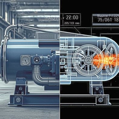 Atlas Copco uses Matlab: Data from 250,000 machines feed the twin (Image:AI-generated)
