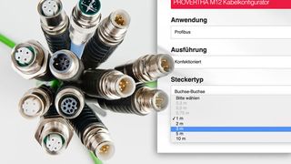 Mit dem Online-Konfigurator schnell und einfach zum funktionssicheren, vollgeschirmten M12-Systemkabel. (Provertha)