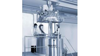 Die 1000 Liter Versuchsanlage in Schopfheim die Versuchsdurchführung im Produktionsmaßstab.  (Bild: Ekato Systems)