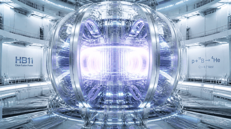 Die Wasserstoff-Bor-Fusion in einem sphärischen Tokamak-Reaktor erfordert extreme Temperaturen, bietet aber perspektivisch die Chance, die Energie der entstehenden Alphateilchen direkt in elektrischen Strom umzuwandeln. (Symbolbild)(Bild:  VCG / KI-generiert)
