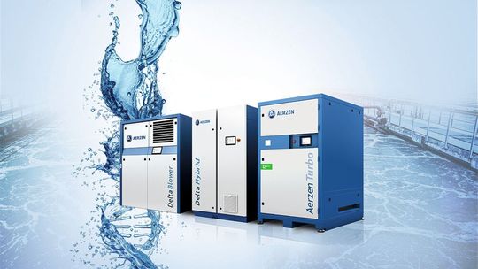 Aerzen präsentiert auf der Ifat 2026 die nächste Generation energieeffizienter Gebläse und die intelligente Kombination von Belüftungstechnologien.(Bild:  Aerzen)